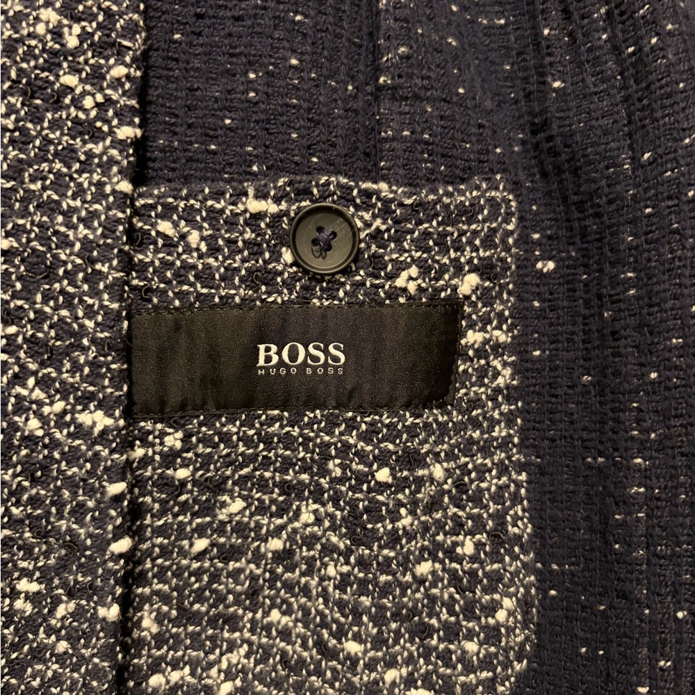 Hugo Boss Navy Tweed Blazer - Picture 4 of 5